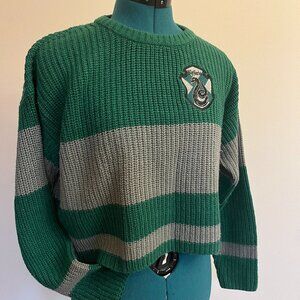 Crew Neck Harry Potter Slytherin Quidditch Crop Top Sweater XS / X-Small